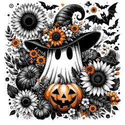 Transfert DTF Halloween | Fantôme, Citrouille & Design Unique